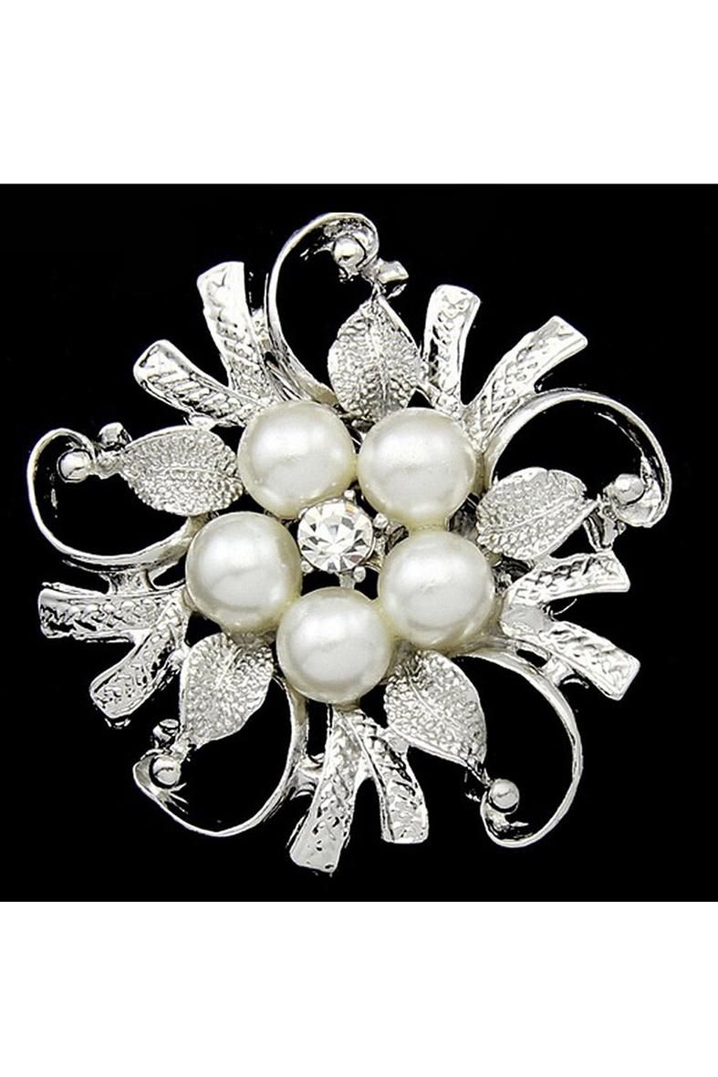 Flower Brooch Pin Rhine Bouquet Bridal