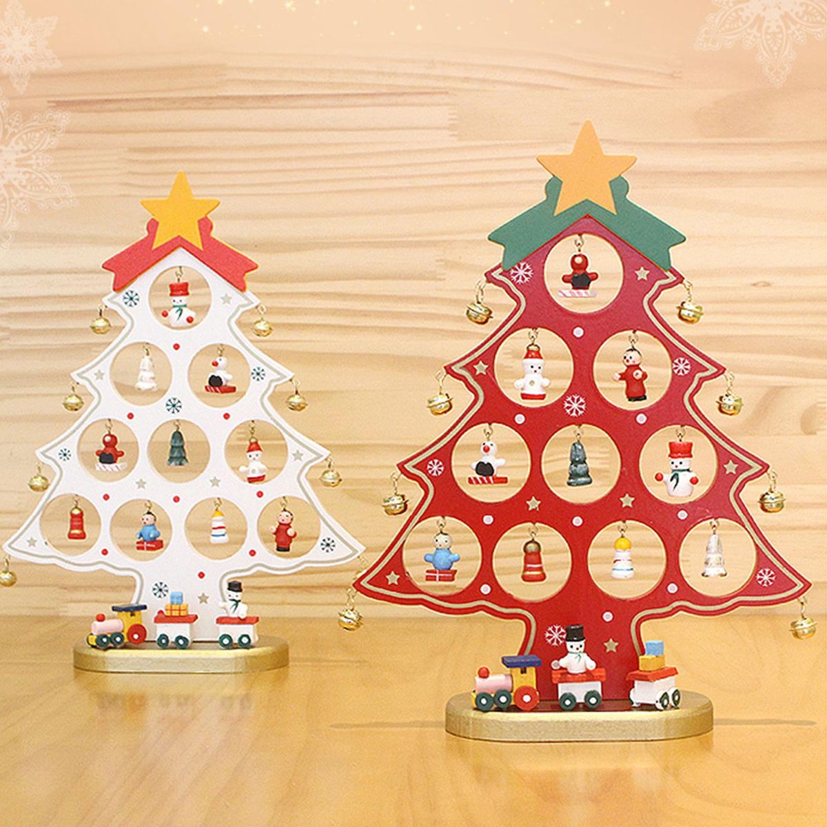 Wooden Christmas Tree DIY Tabletop Xmas Decor Christmas Tree Ornaments for Holiday Party Decoration Xmas Ornaments