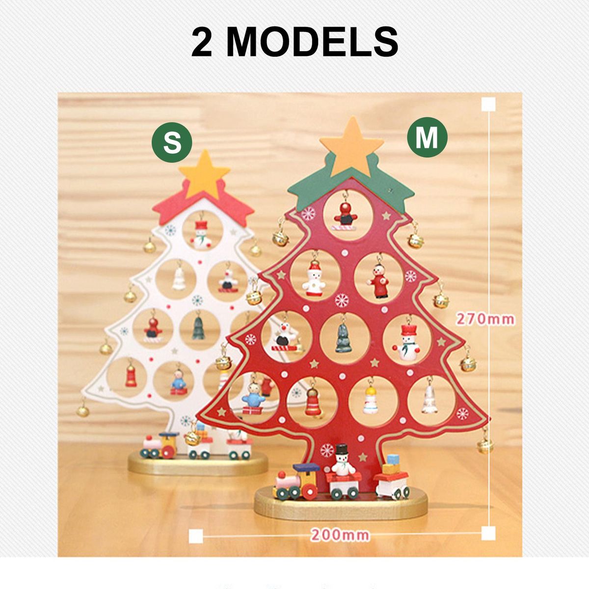 Wooden Christmas Tree DIY Tabletop Xmas Decor Christmas Tree Ornaments for Holiday Party Decoration Xmas Ornaments