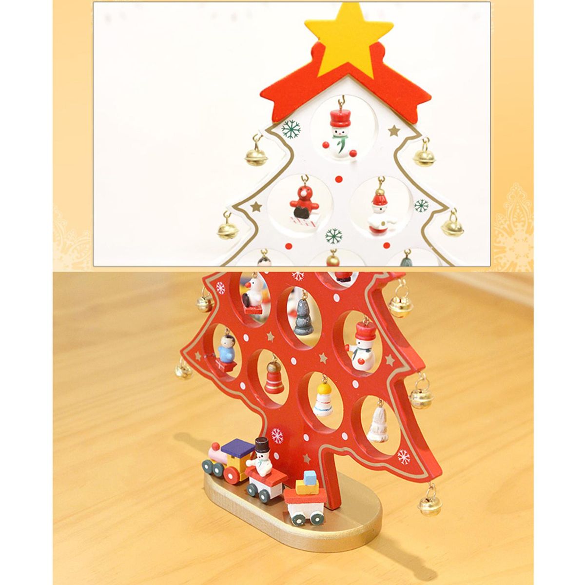 Wooden Christmas Tree DIY Tabletop Xmas Decor Christmas Tree Ornaments for Holiday Party Decoration Xmas Ornaments