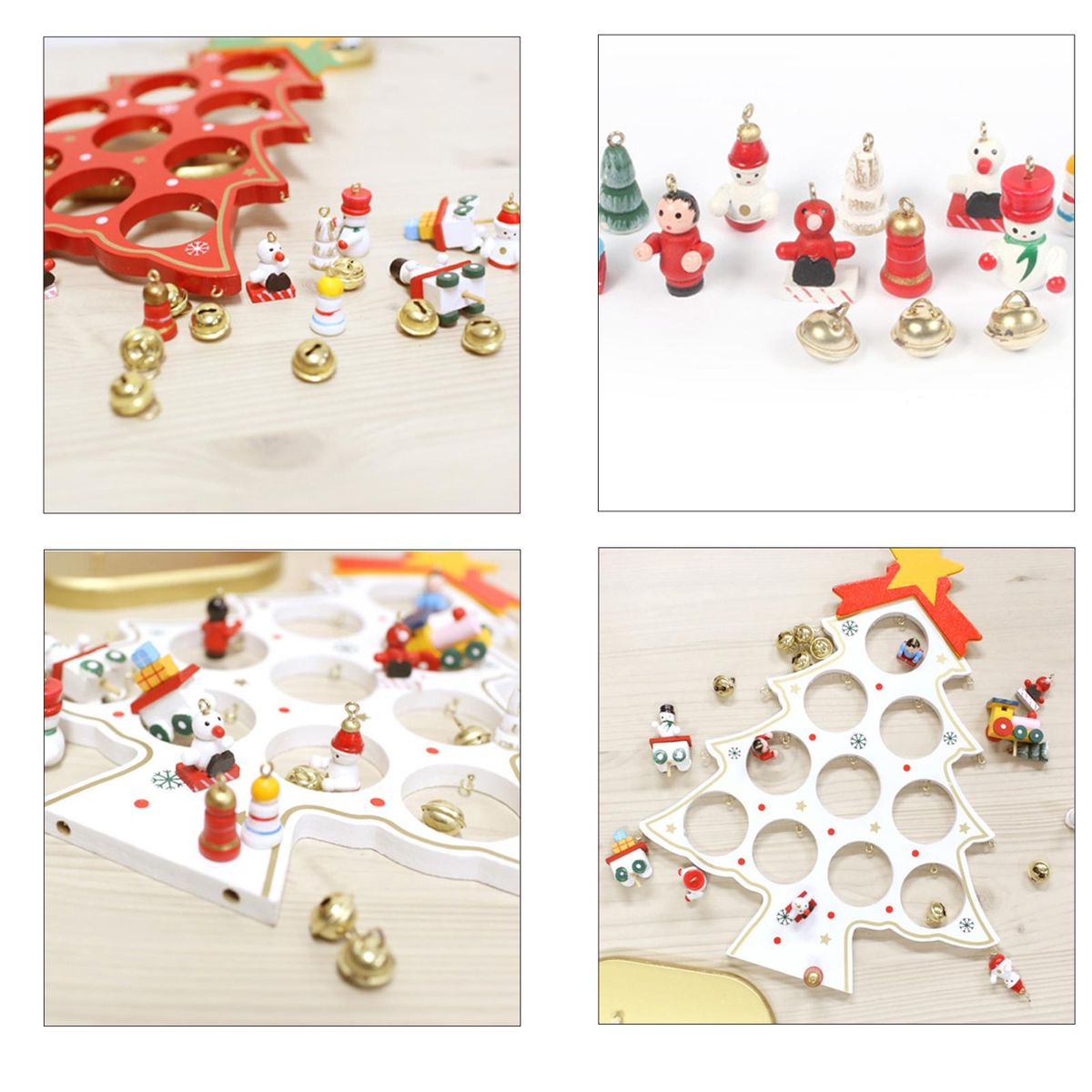 Wooden Christmas Tree DIY Tabletop Xmas Decor Christmas Tree Ornaments for Holiday Party Decoration Xmas Ornaments