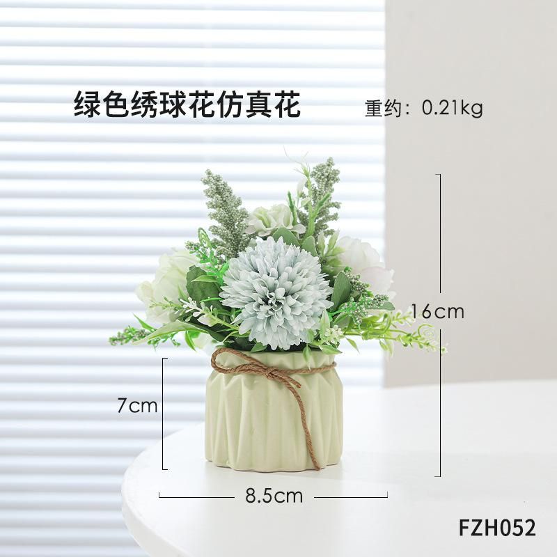 Nordic ins simulation hydrangea potted plant decoration living room dining room desktop decoration fake flower potted home small bonsai green hydrangea