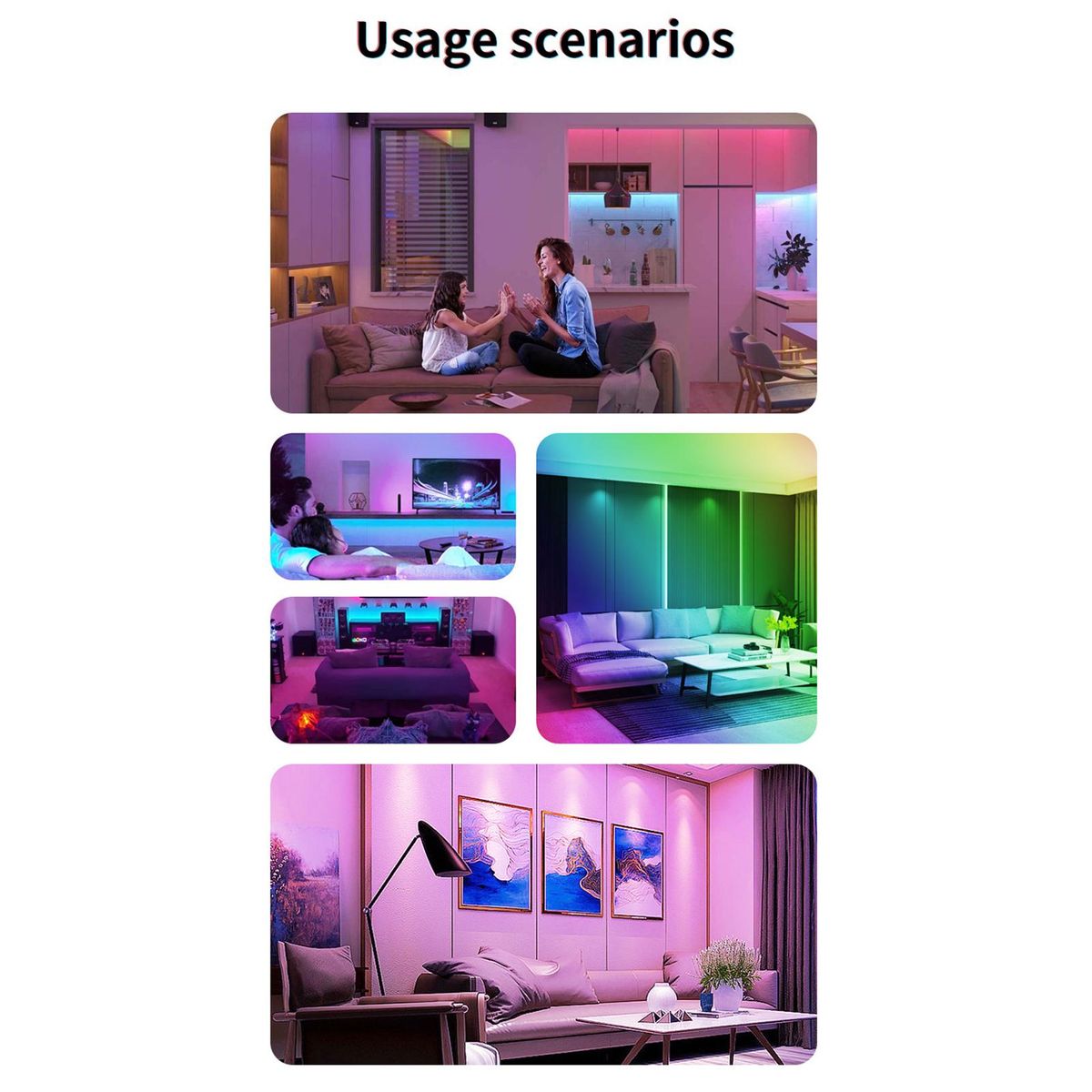 Neoglint RGBCW Full Color Ceiling Lamp Round LED Ceiling Light Fixture for Bedroom Living Room Stepless Dimming with RF Remote Control