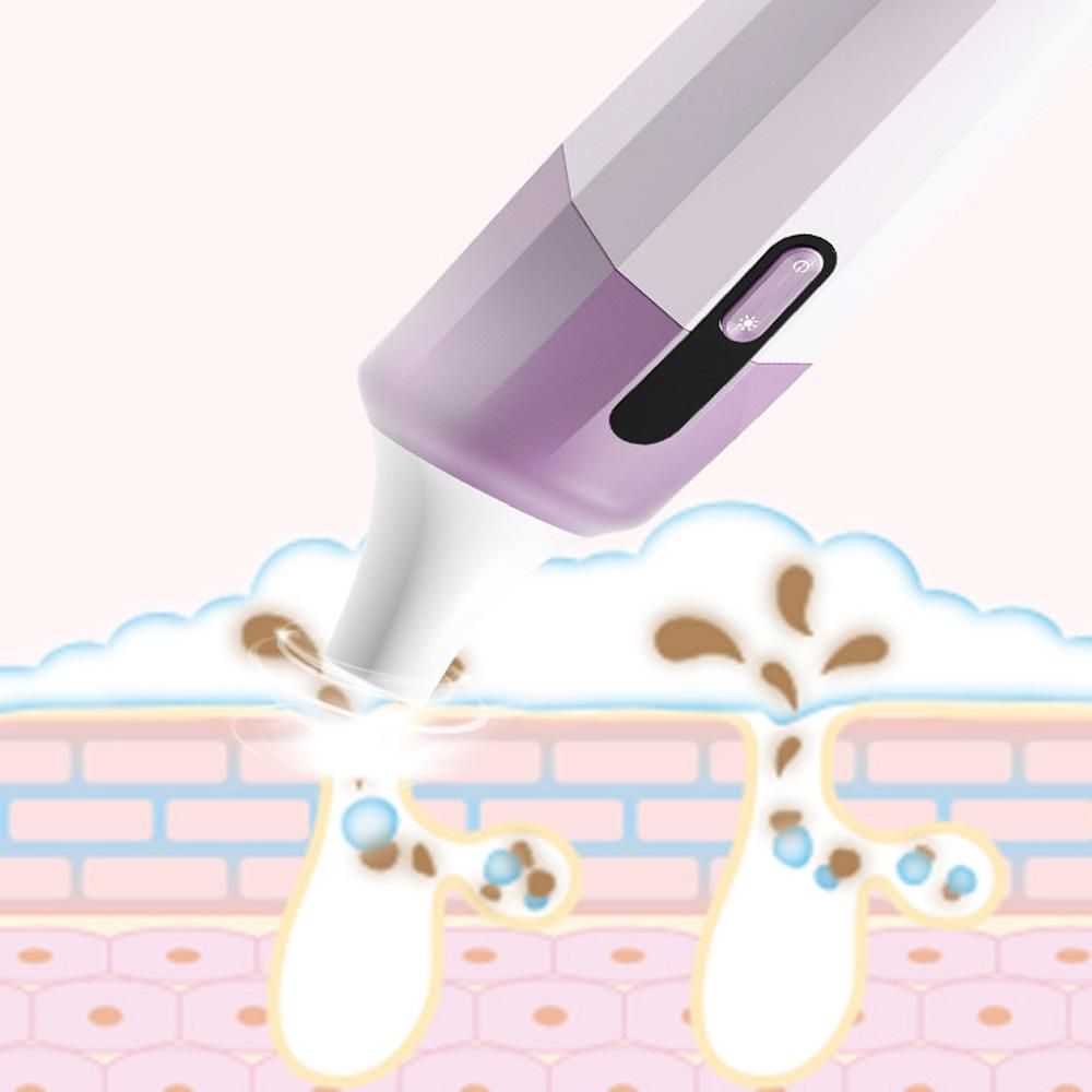 Blackhead Pore Vacuum Cleaner Remover with Camera Hot Compress Function 3 Different Powerful Suction  Probes 2 Adjustable Suction Level for Women & Men Comedone Whitehead all Skin with USB Cable Purple