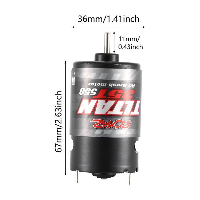 5  Brushed Motor 12T 21T 29T 35T For Axial 1:10 R   Rawler R   Ar Parts-Black-35T With ESC