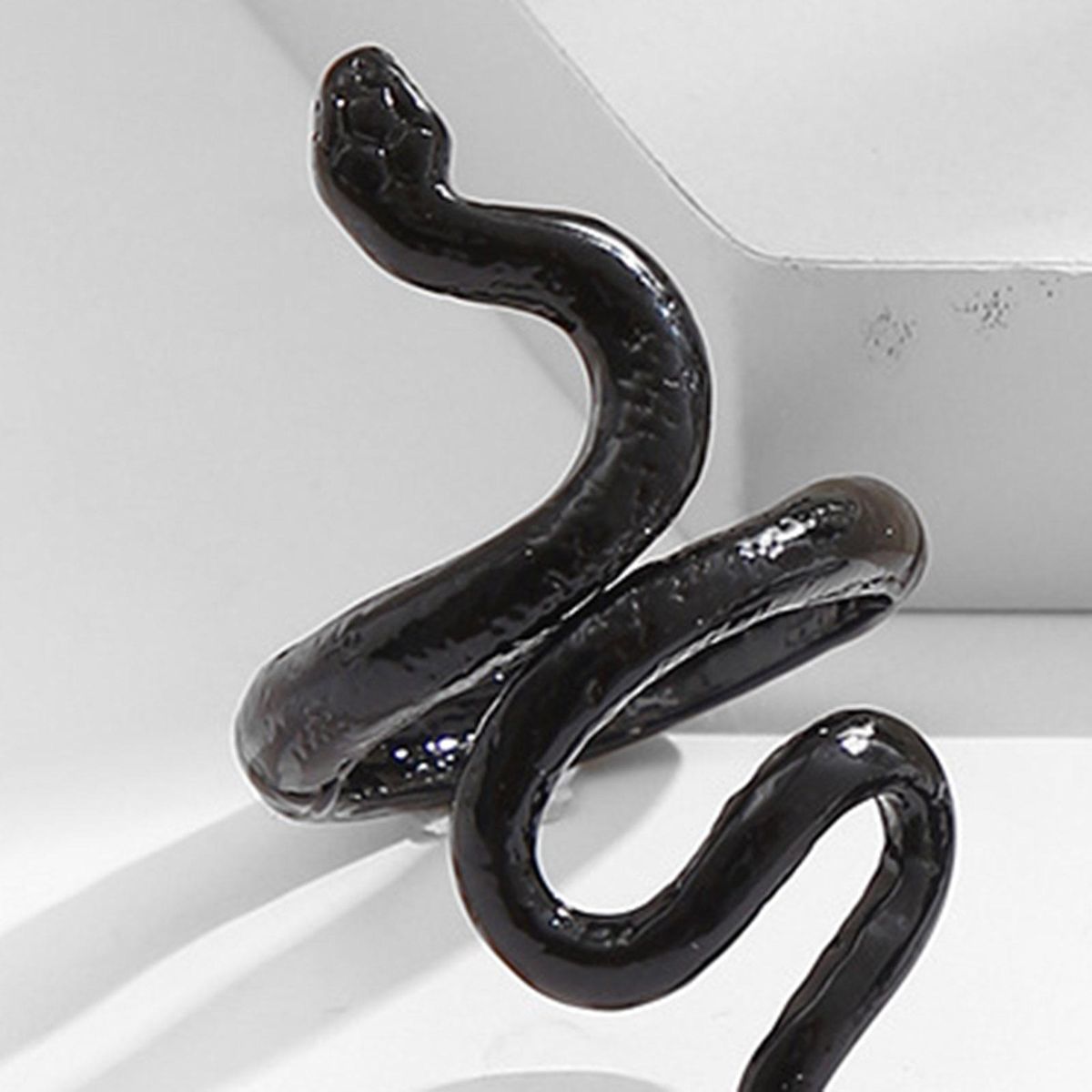 7Pcs Rings Men Women Punk Goth Snake Rings Black