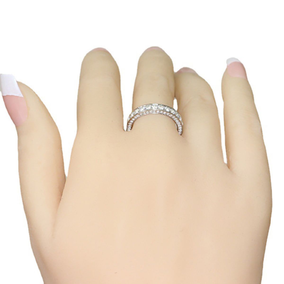Wedding Circlet   Rhinestone Inlaid Symmetric Silver