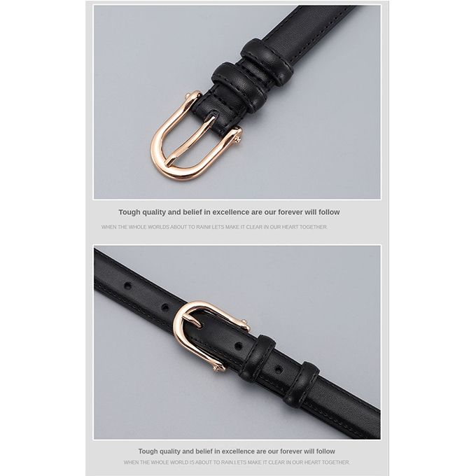Women's Belt Pin Buckle Belt Women's Pure Cowhide Simple Denim Suit Belt