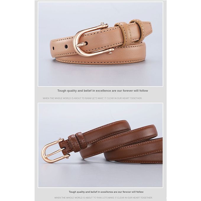 Women's Belt Pin Buckle Belt Women's Pure Cowhide Simple Denim Suit Belt