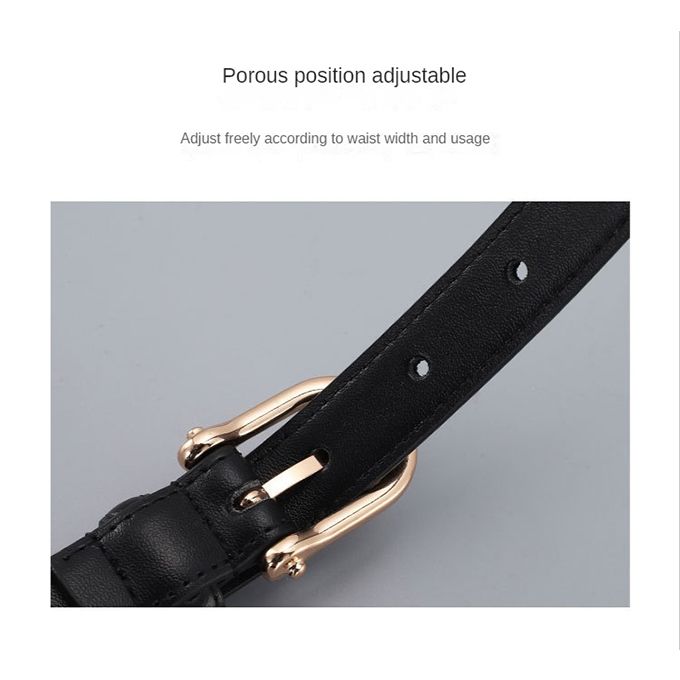 Women's Belt Pin Buckle Belt Women's Pure Cowhide Simple Denim Suit Belt