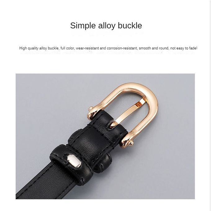 Women's Belt Pin Buckle Belt Women's Pure Cowhide Simple Denim Suit Belt