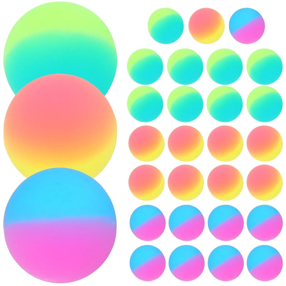 30 Pcs Frosted Bouncy Ball Balls Plastic Kids Toys Colored Bouncing Small Floating