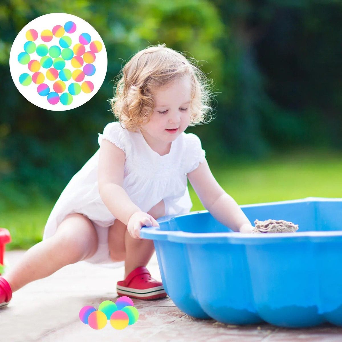 30 Pcs Frosted Bouncy Ball Balls Plastic Kids Toys Colored Bouncing Small Floating