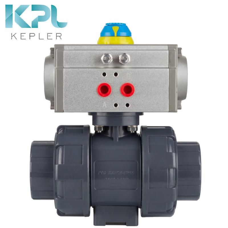 Q661F-10S Pneumatic UPVC PVC Ball Valve Double Union Loose Joint Corrosion Resistance Acid and Alkali Resistance