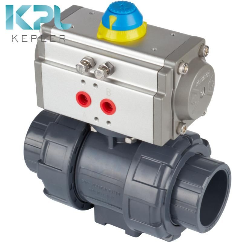 Q661F-10S Pneumatic UPVC PVC Ball Valve Double Union Loose Joint Corrosion Resistance Acid and Alkali Resistance