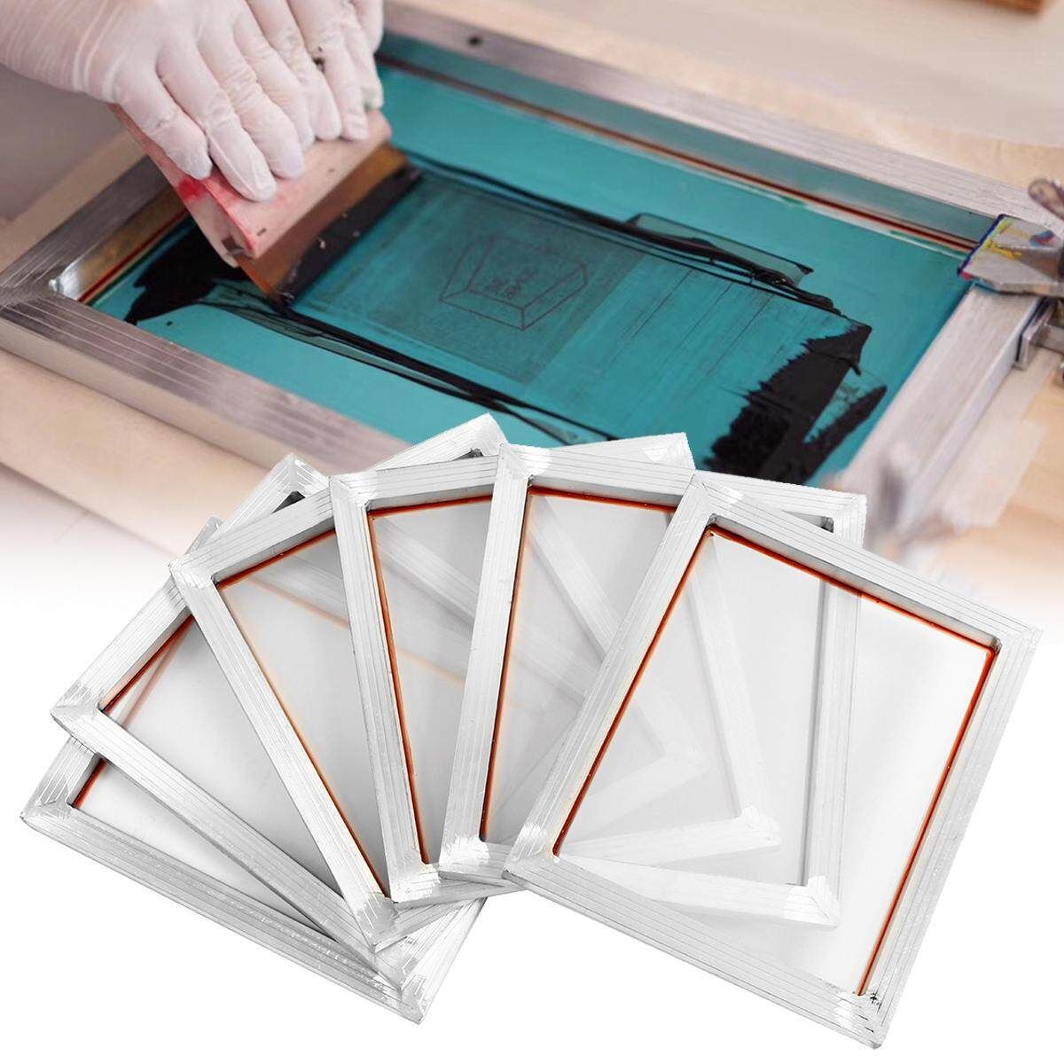 6Pcs 14''x10'' Aluminium Alloy Silk Screen Printing Frame W 110 White Mesh Count