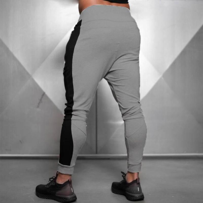 Adjusted Trousers for men Sportswear cotton for gym solid color for autumn