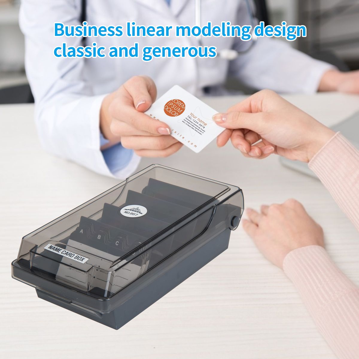 Name Card Box Business Card Holder For Desk With