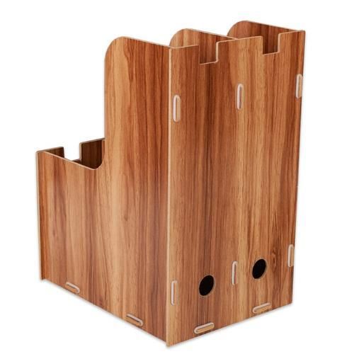 2 Grid A4 Detachable Wooden Office Desktop File Book Magazine Stand Rack Holder Table Document Filing Box Organizer Bookends