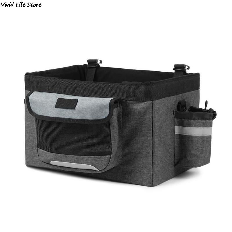 Foldable Oxford Fabric Bike Basket 10kg Load Bicycle Handlebar Front Bag Box Pet Dog Cat Carrier Bycicle Accessories For Dog