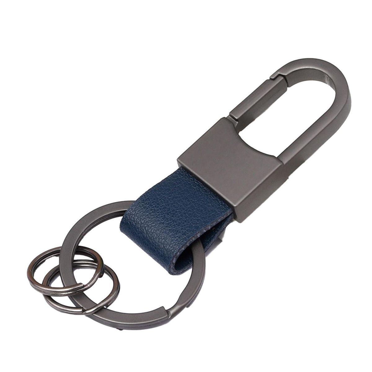 Key Pendant Faux Leather Car Keyring Holder Charm Blue