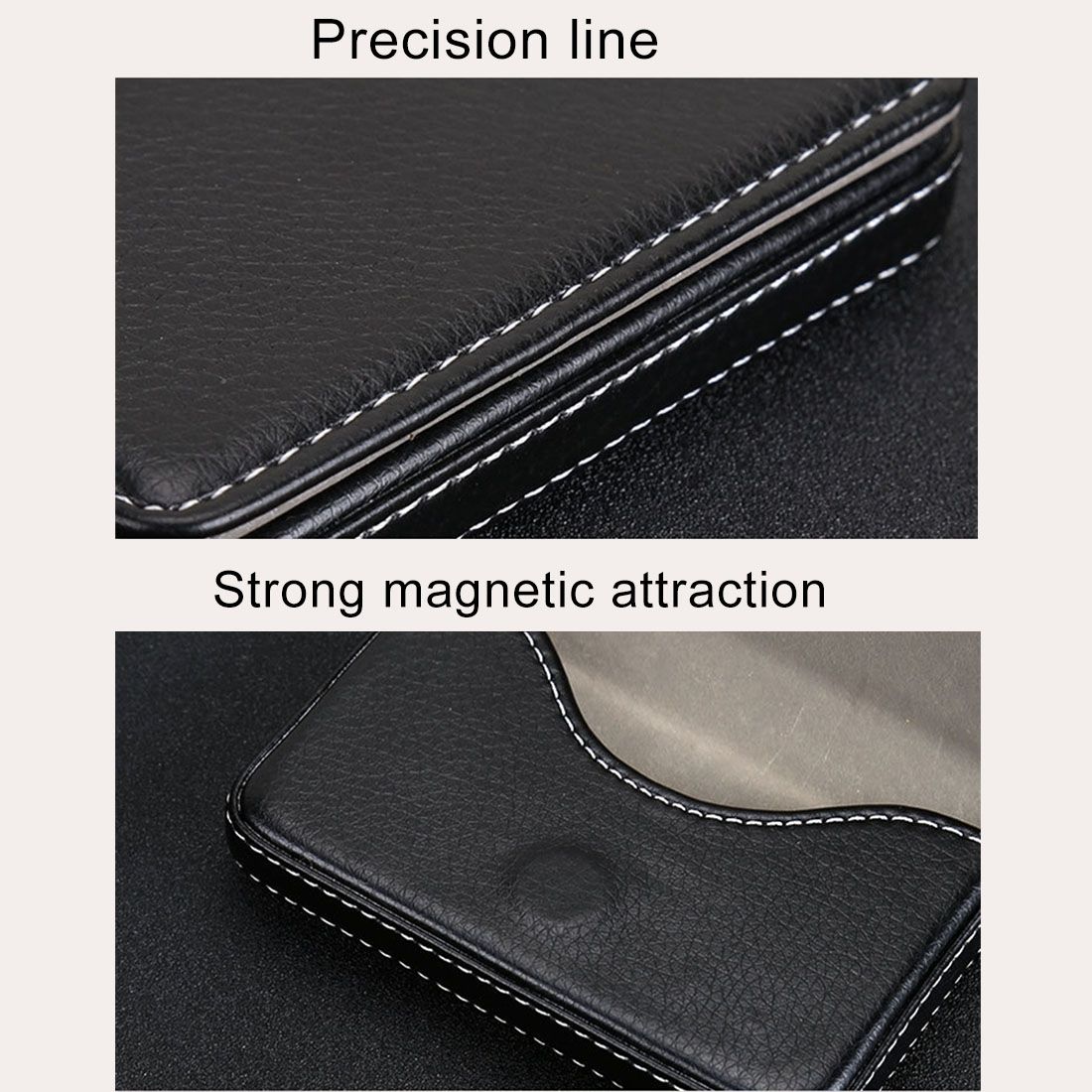 2 PCS Premium PU Leather Business Card Case With Magnetic Closure , Size: 10*6.5*1.7cm(Black)