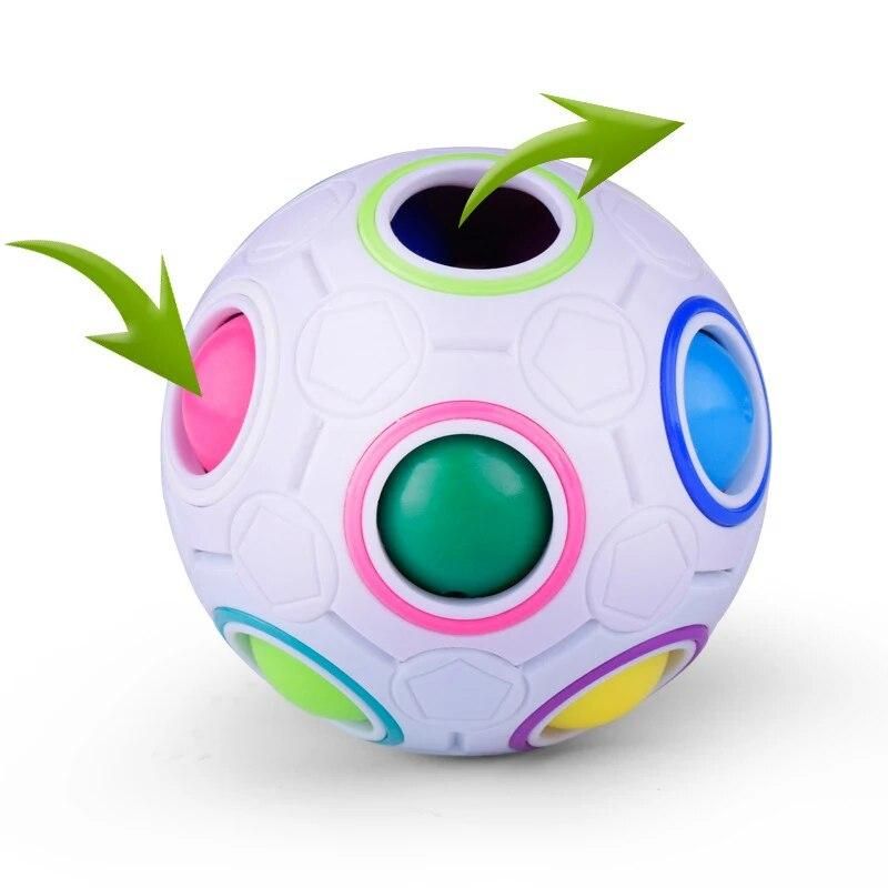 Rainbow Cube ball Creative Puzzle Soccer Mini Magic Cubes Toy Adult Decompression Anti Stress Children Learning TY0308