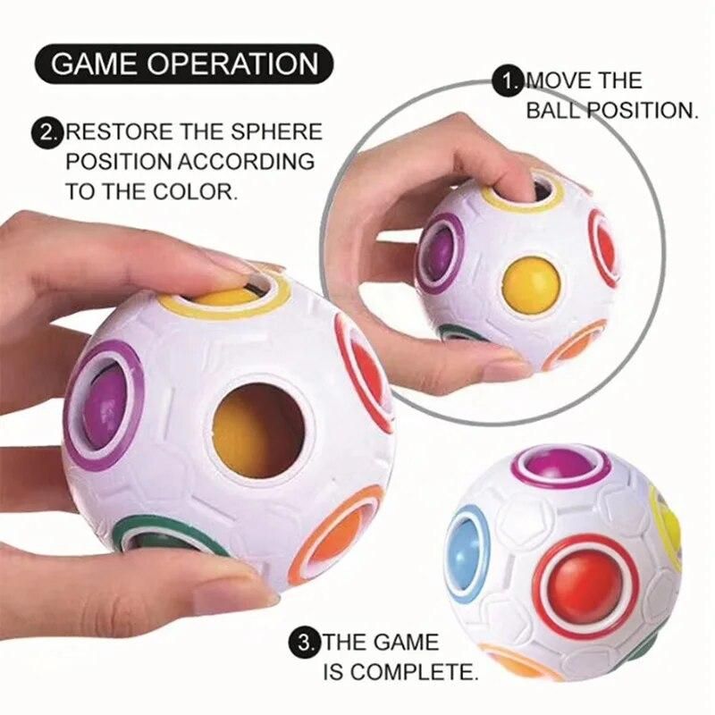 Rainbow Cube ball Creative Puzzle Soccer Mini Magic Cubes Toy Adult Decompression Anti Stress Children Learning TY0308