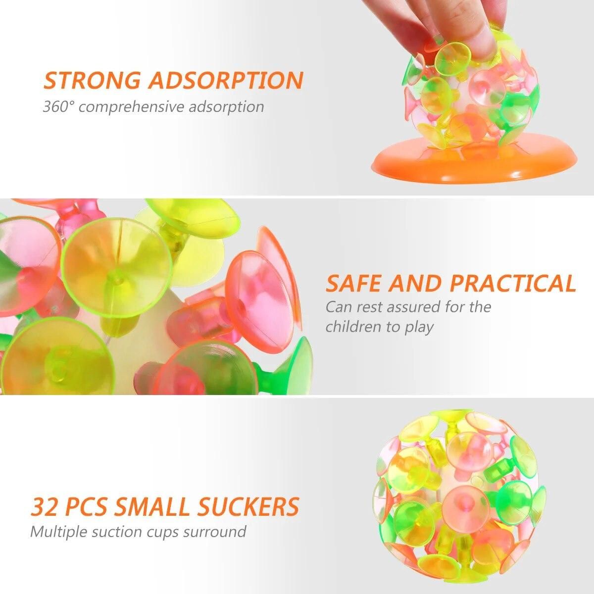 Toyvian 12PCS Children's Suction Ball Toy Parent-child Interaction Sucker Ball Kids Plaything Party Toy for Children