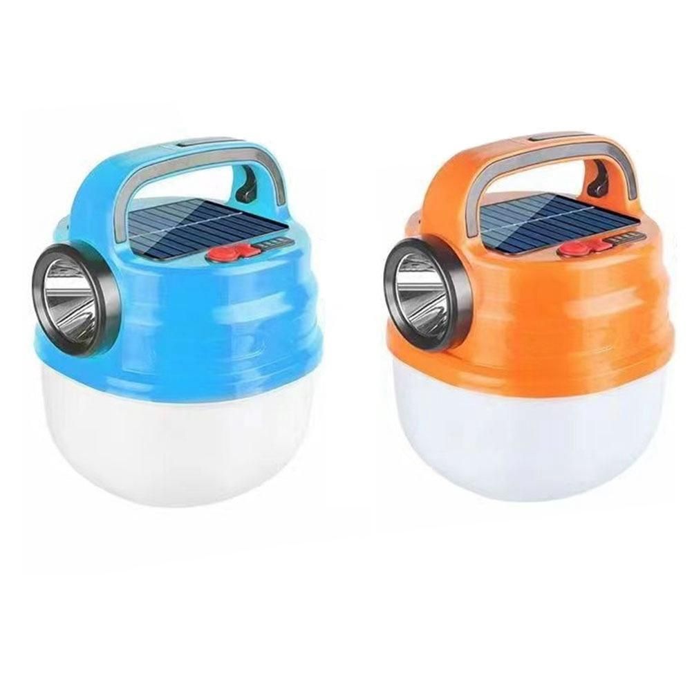 80W Portable Outdoor Solar Power Camping Light USB Rechargeable Tent Lamp Camp Lanterns Emergency LightsBlue