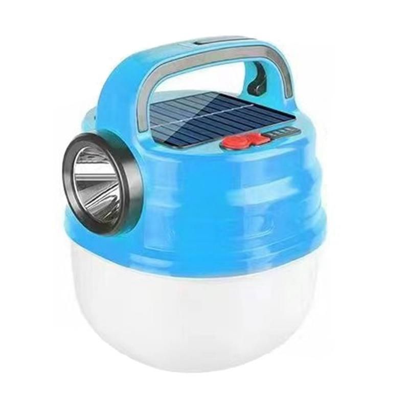 80W Portable Outdoor Solar Power Camping Light USB Rechargeable Tent Lamp Camp Lanterns Emergency LightsBlue