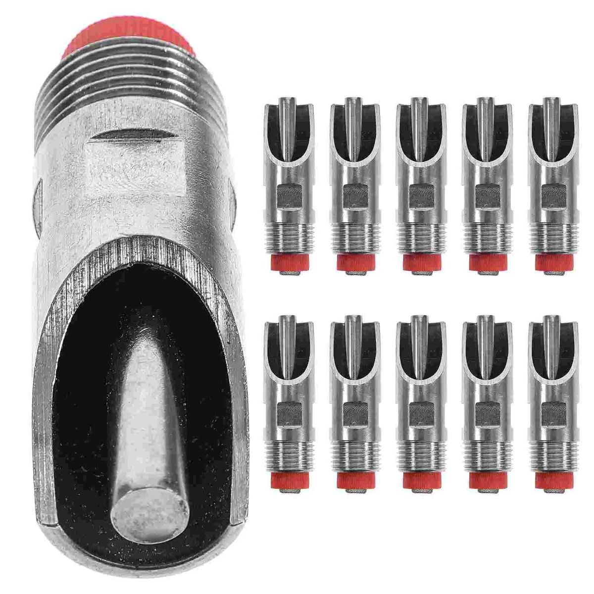 10pcs Small Multi-purposes Sturdy Metal Pigs Waterer Pigs Drinking Nozzle Piglets Water Feeder Piglets Waterer