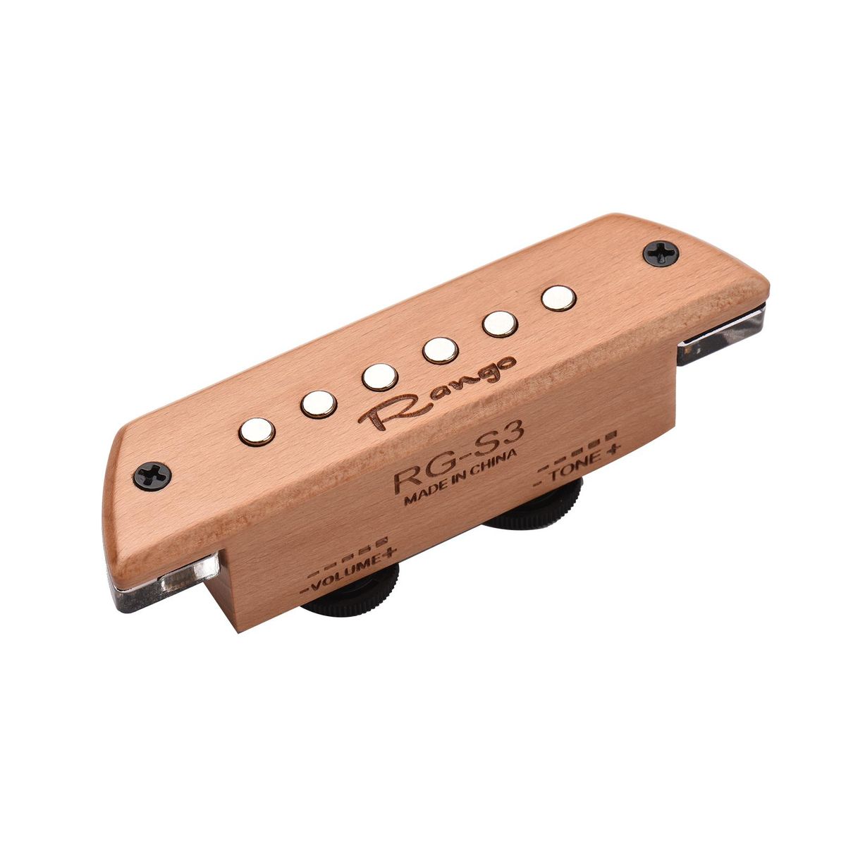 Rango RG-S3 Acoustic Guitar Magnetic Pickup Beech Wood Passive Magnetic Soundhole Pickup No Battery/Drilling Required