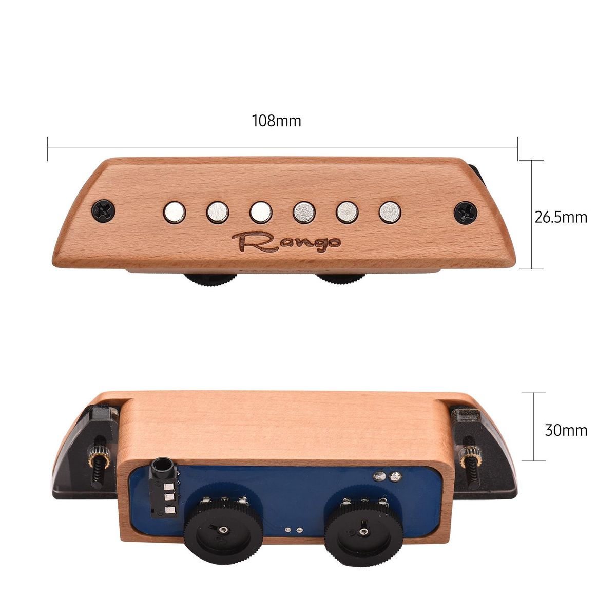 Rango RG-S3 Acoustic Guitar Magnetic Pickup Beech Wood Passive Magnetic Soundhole Pickup No Battery/Drilling Required