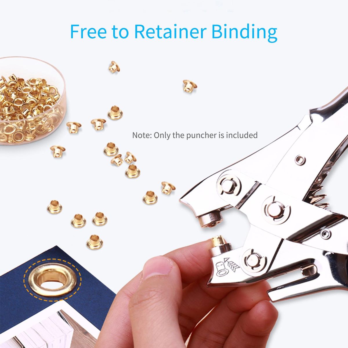 KW-trio Handheld DIY One-Hole Punch Single Hole Puncher All Metal Paper Cutter 50% Reduced Effort for Office Home School Students 30 Sheet Capacity for Binder Notebook Craft Paper Greeting Cards Scrapbook