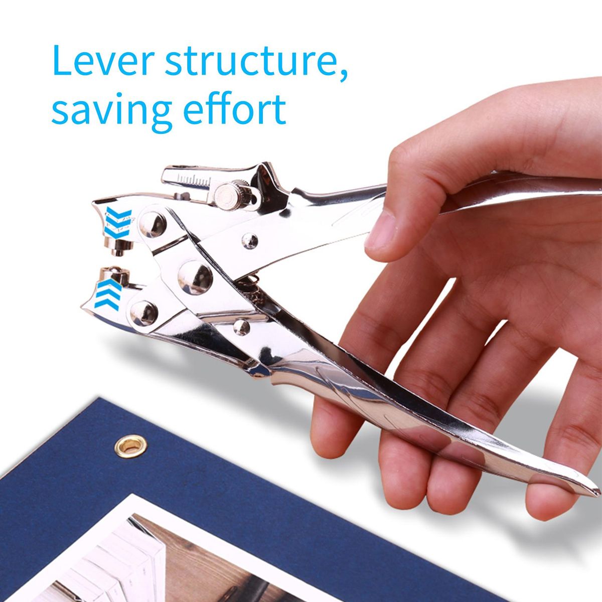 KW-trio Handheld DIY One-Hole Punch Single Hole Puncher All Metal Paper Cutter 50% Reduced Effort for Office Home School Students 30 Sheet Capacity for Binder Notebook Craft Paper Greeting Cards Scrapbook