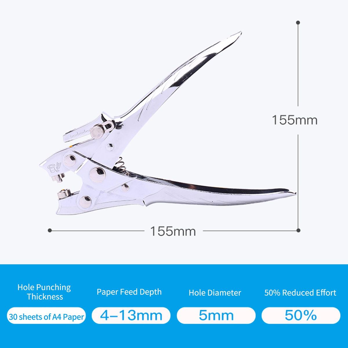 KW-trio Handheld DIY One-Hole Punch Single Hole Puncher All Metal Paper Cutter 50% Reduced Effort for Office Home School Students 30 Sheet Capacity for Binder Notebook Craft Paper Greeting Cards Scrapbook