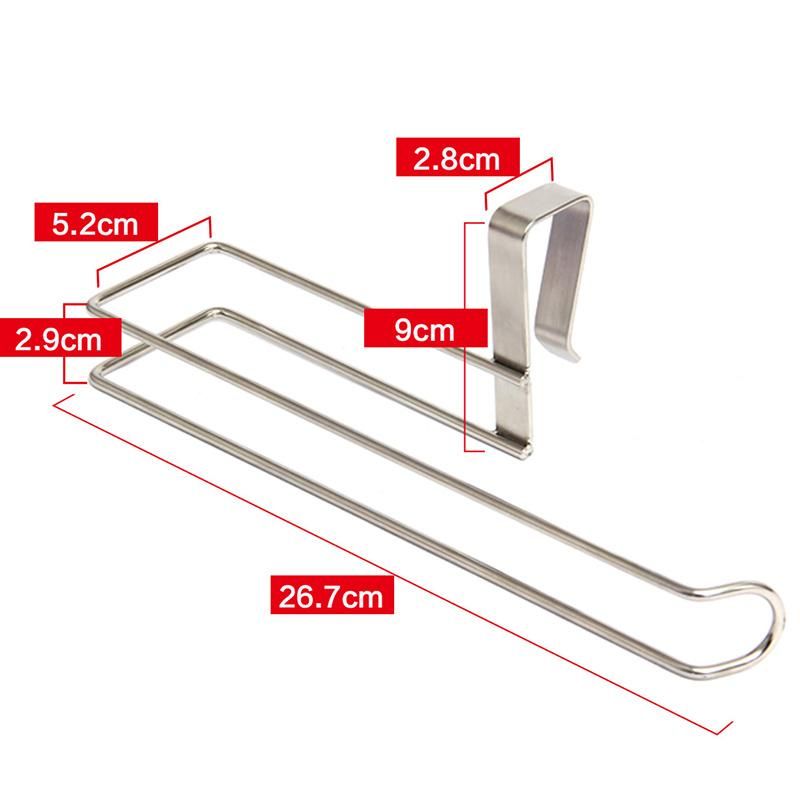 Kitchen paper holder hanger tissue roll towel rail bathroom sink organizer for hanging on the door storage hook   WJ8