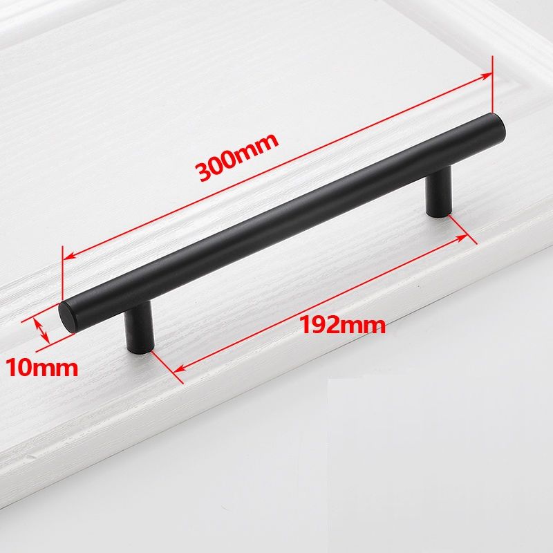 (Black 192mm)Black Golden Cupboard Handle Brushed Stainless Steel Kitchen Cabinet Door Knob Furniture Drawer Pull Hardware Pulls T Bar Handle