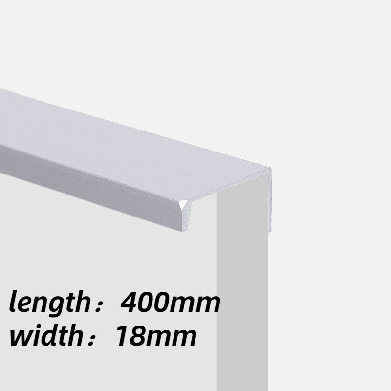 (Silver-400mm)Hidden Furniture Handles Matte Black Gold Silver Wardrobe Pull Drawer Knob Handles For Cabinets And Drawers Kitchen Cabinet Knob