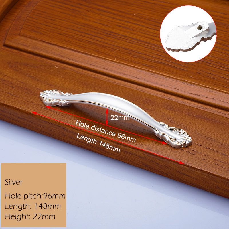 (Silver 96mm)KAK European Zinc Alloy Cabinet Handles Wadrobe Door Pulls Drawer Knobs Kitchen Cupboard Handles Furniture Handle Hardware