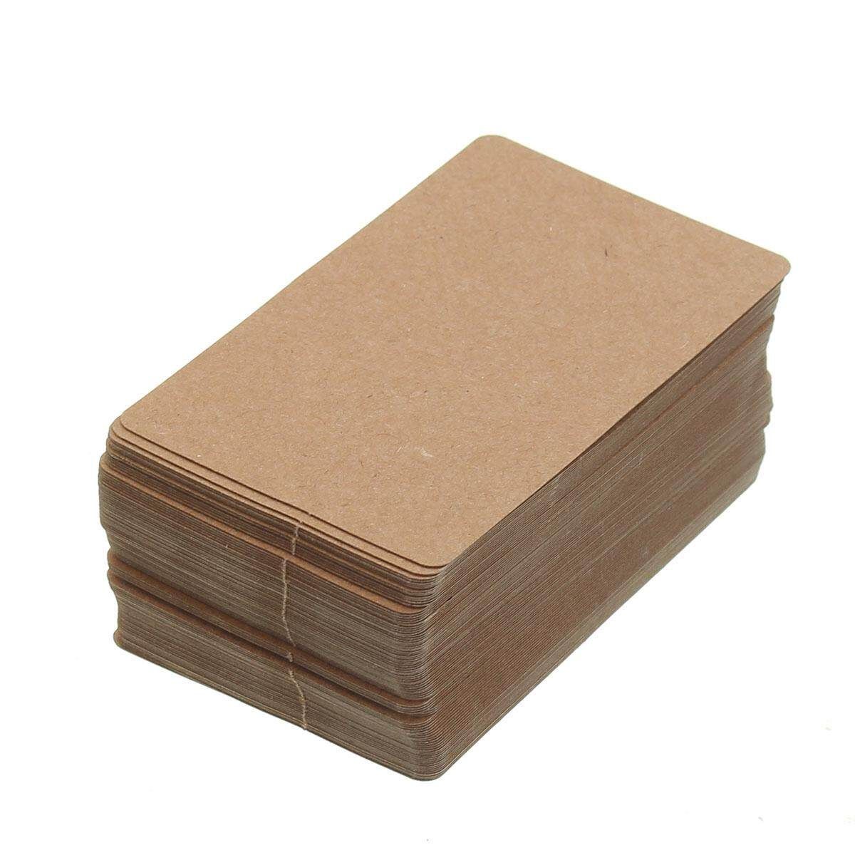 100Pcs New Arrival Kraft Paper Card Message Memo Wedding Party Gift Thank You Cards DIY Bookmarks Vocabulary Card Brown White Cowhide