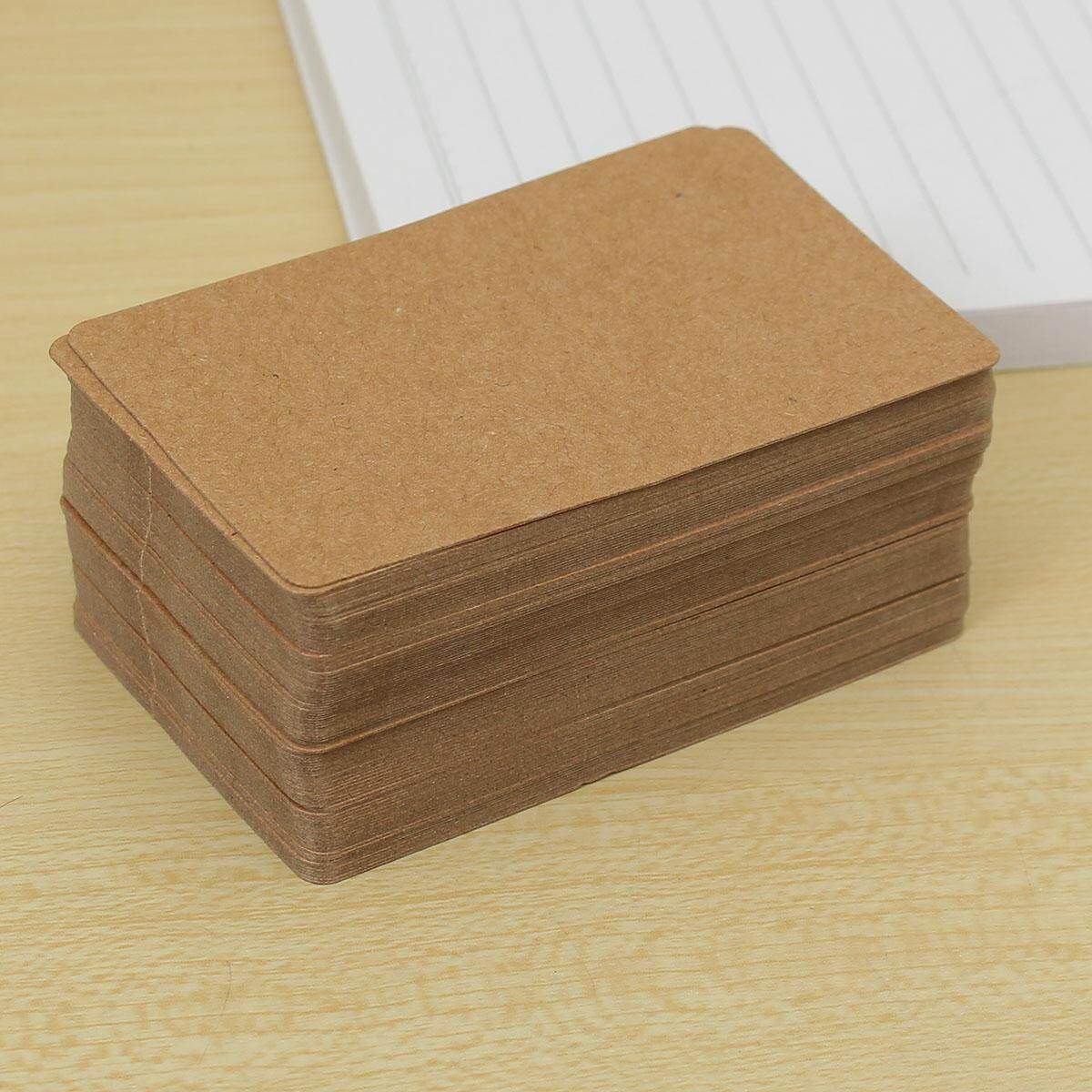 100Pcs New Arrival Kraft Paper Card Message Memo Wedding Party Gift Thank You Cards DIY Bookmarks Vocabulary Card Brown White Cowhide