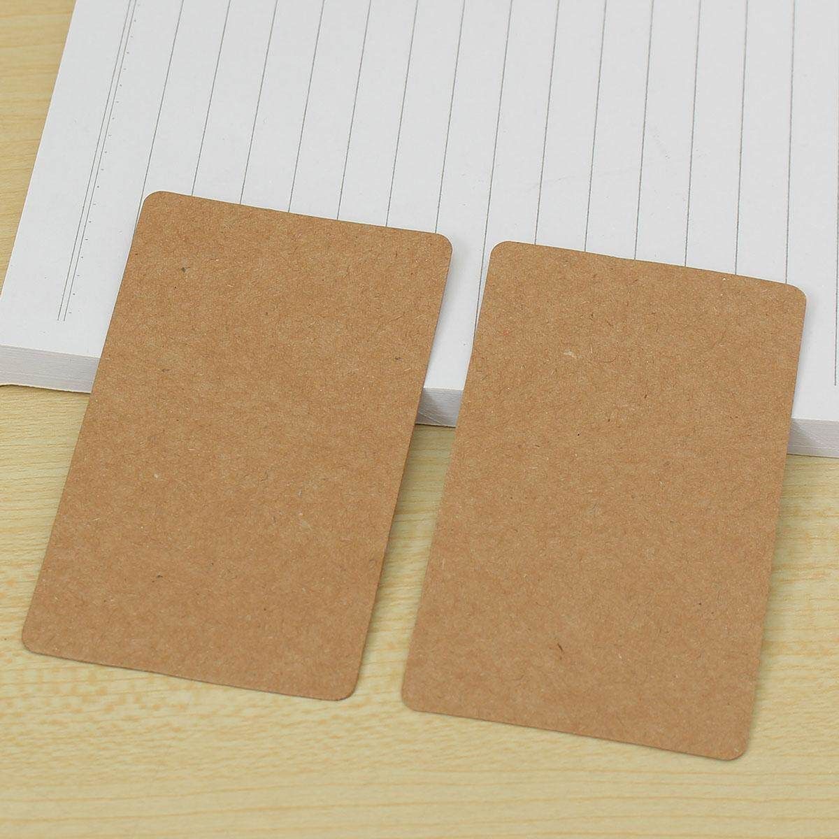 100Pcs New Arrival Kraft Paper Card Message Memo Wedding Party Gift Thank You Cards DIY Bookmarks Vocabulary Card Brown White Cowhide