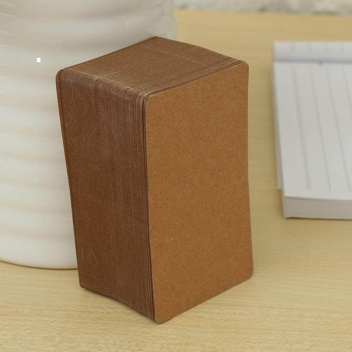100Pcs New Arrival Kraft Paper Card Message Memo Wedding Party Gift Thank You Cards DIY Bookmarks Vocabulary Card Brown White Cowhide