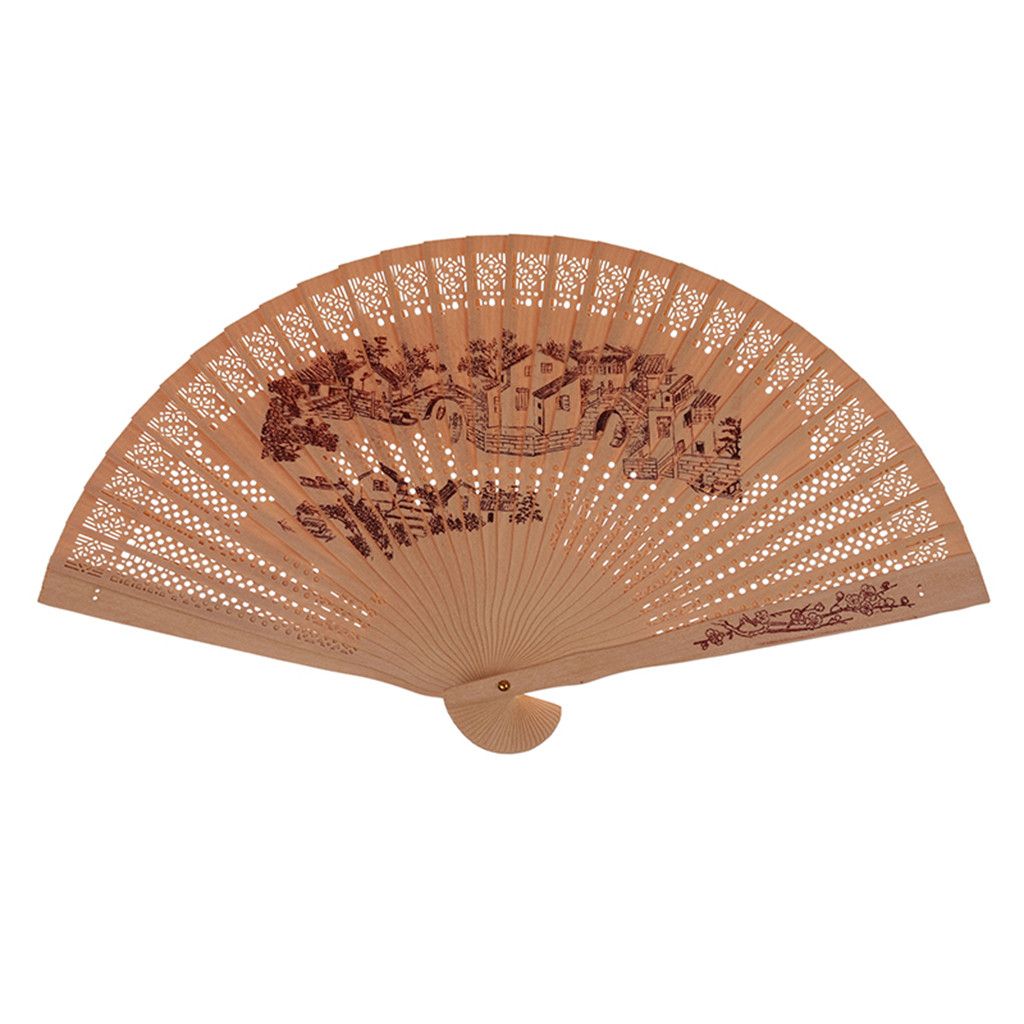 58x38cm Style Folding Home Bamboo G613 Folding Chinese Flower Held Retro Dance Fan Hollow Wedding Hand Decoration 1PC Party Fan