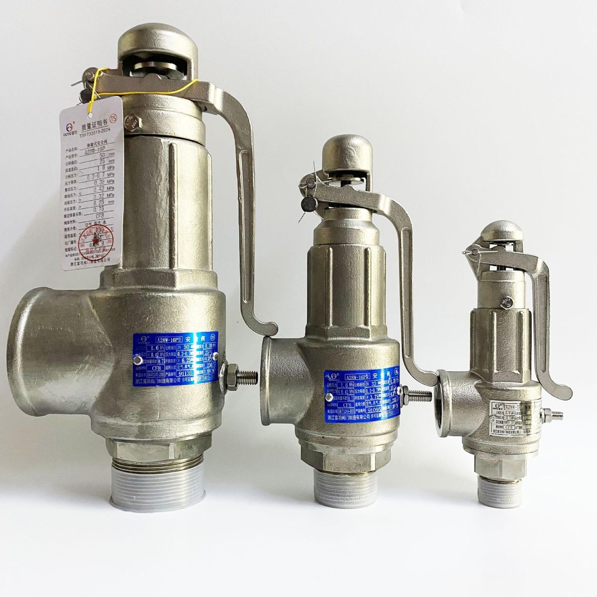 Zhejiang Fuyu A28W-16P Stainless Steel CF8A28H-16P Full Open Spring Gas Tank Safety Valve