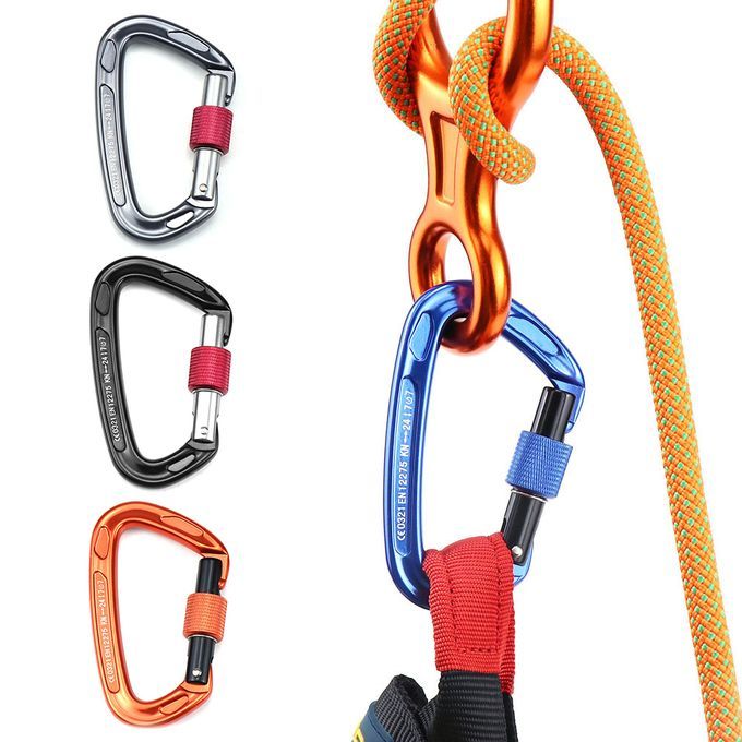 Carabiner With Screw Locking Gate 24KN Heavy Duty Carabiner