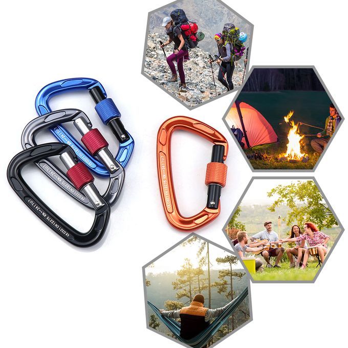 Carabiner With Screw Locking Gate 24KN Heavy Duty Carabiner