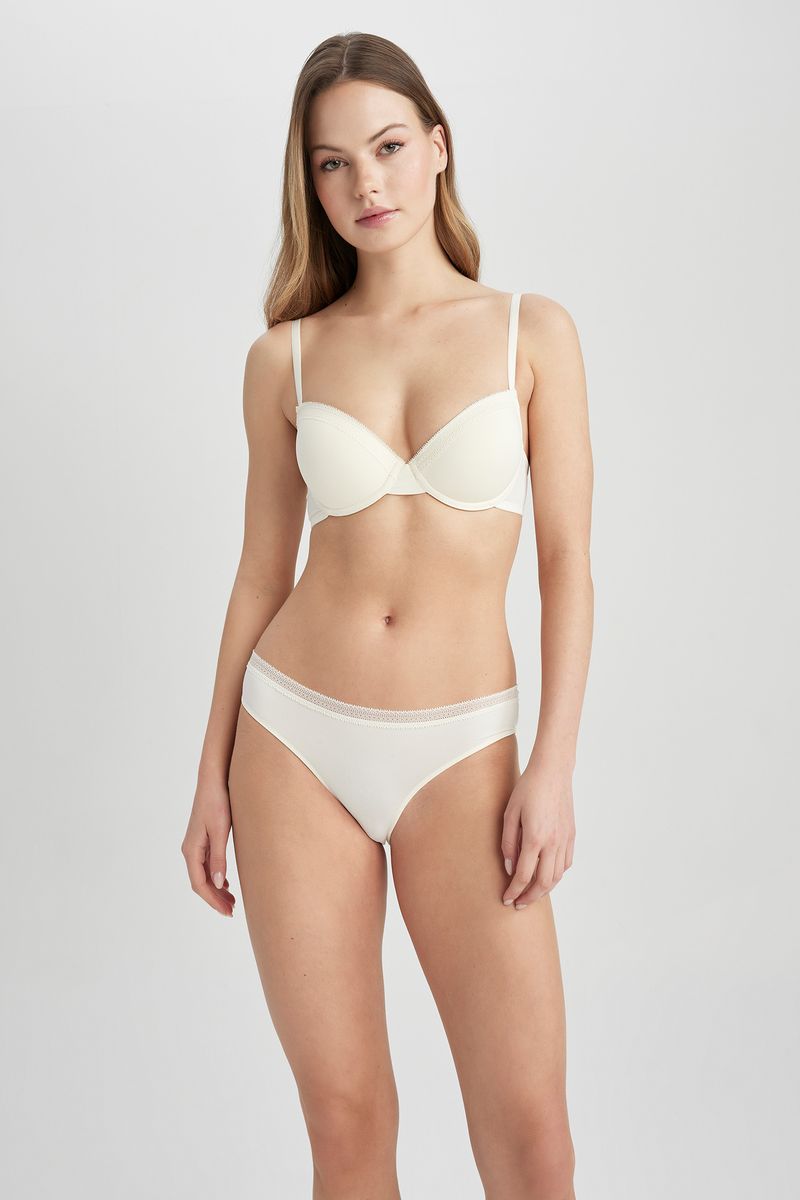 Woman Casual Brazillian Underwear Slip - Ecru